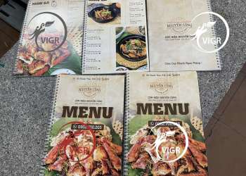 Menu nhà hàng đóng cuốn
