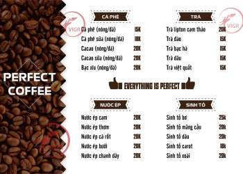 Menu coffee