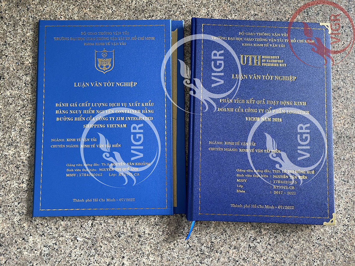 Bìa mạ vàng ĐH Giao Thông Vận Tải HCM