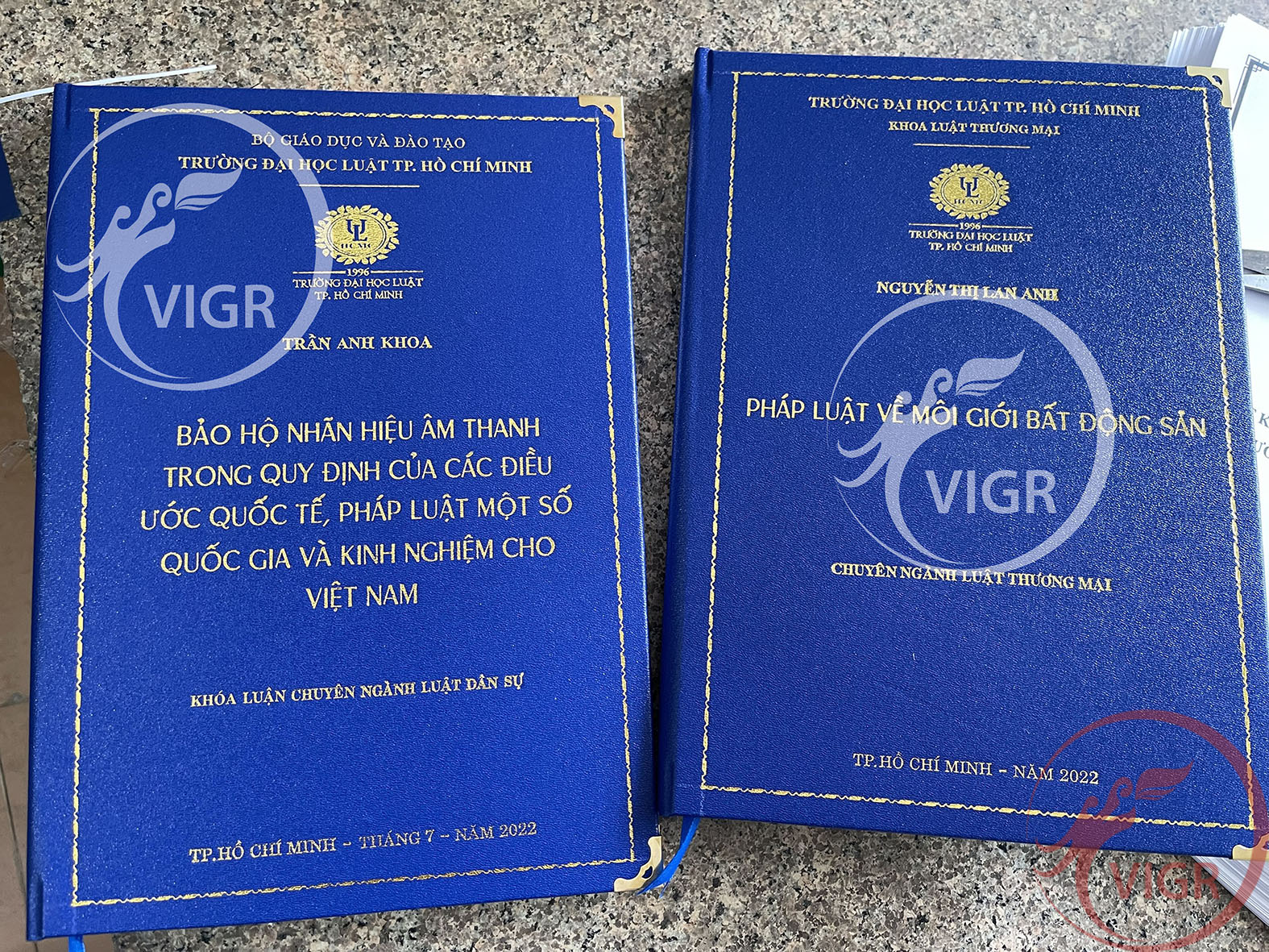 Bìa mạ vàng Đại Học Luật